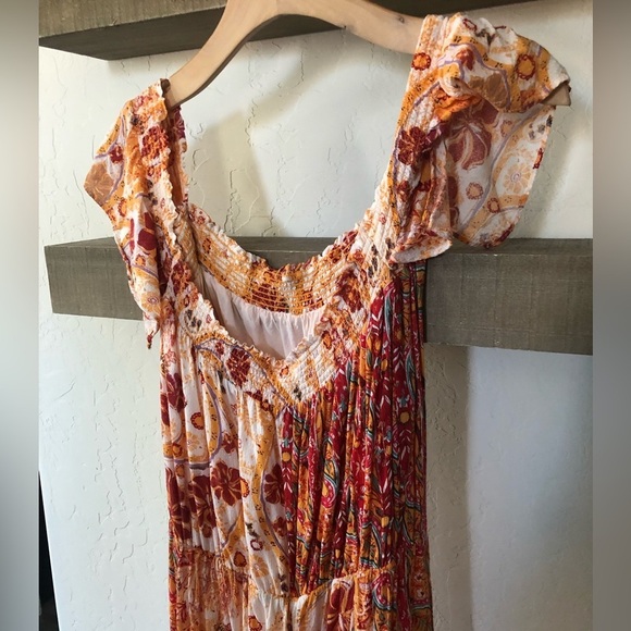 Free People|Carmen Jumpsuit,Boho floral wide leg jumpsuit-off the shoulders••• - Picture 9 of 15